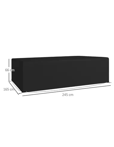 Outsunny Outdoor Garden Furniture Cover Waterproof, Anti-UV 600D Heavy Duty Oxford Fabric Patio Furniture Cover for Rectangular 