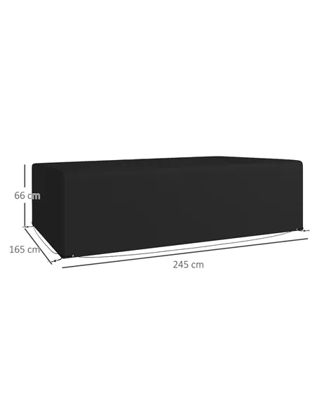 Outsunny Outdoor Garden Furniture Cover Waterproof, Anti-UV 600D Heavy Duty Oxford Fabric Patio Furniture Cover for Rectangular 
