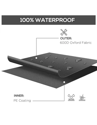 Outsunny Outdoor Garden Furniture Cover Waterproof, Anti-UV 600D Heavy Duty Oxford Fabric Patio Furniture Cover for Rectangular 