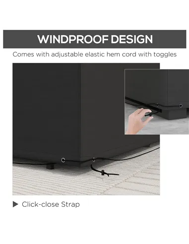 Outsunny Outdoor Garden Furniture Cover Waterproof, Anti-UV 600D Heavy Duty Oxford Fabric Patio Furniture Cover for Rectangular 