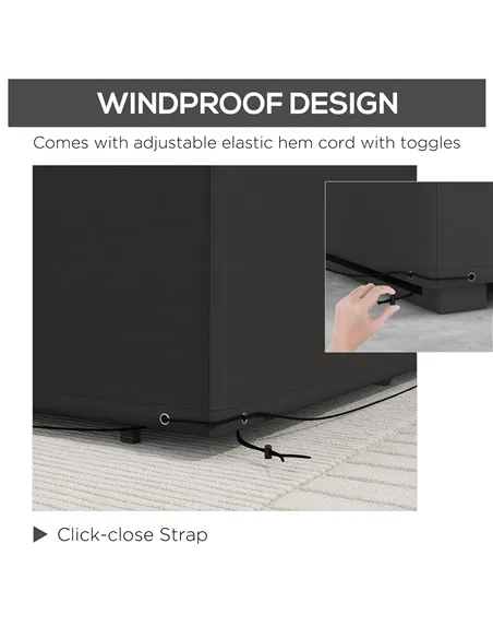 Outsunny Outdoor Garden Furniture Cover Waterproof, Anti-UV 600D Heavy Duty Oxford Fabric Patio Furniture Cover for Rectangular 