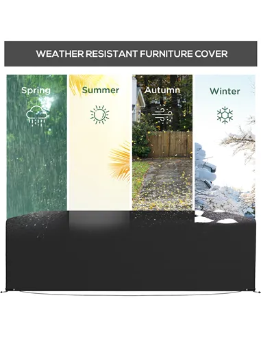 Outsunny Outdoor Garden Furniture Cover Waterproof, Anti-UV 600D Heavy Duty Oxford Fabric Patio Furniture Cover for Rectangular 