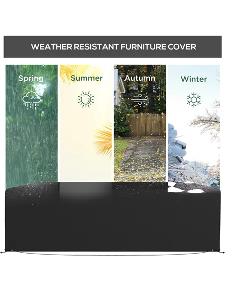 Outsunny Outdoor Garden Furniture Cover Waterproof, Anti-UV 600D Heavy Duty Oxford Fabric Patio Furniture Cover for Rectangular 