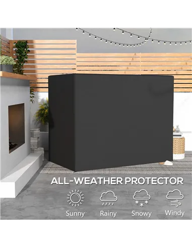 Outsunny 3-Seat Outdoor Garden Swing Chair Protective Cover Water UV Resistant, 240L x 133Wcm, Dark Grey