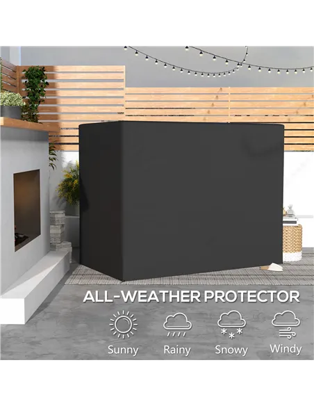 Outsunny 3-Seat Outdoor Garden Swing Chair Protective Cover Water UV Resistant, 240L x 133Wcm, Dark Grey