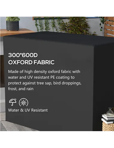 Outsunny 3-Seat Outdoor Garden Swing Chair Protective Cover Water UV Resistant, 240L x 133Wcm, Dark Grey