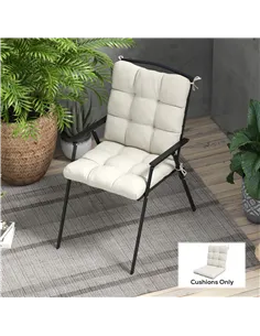 Outsunny Outdoor Garden Seat Cushion with Backrest, Cream White 2