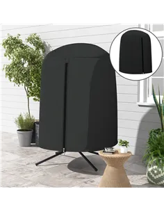 Outsunny 190 x Φ128cm Hanging Egg Chair Furniture Cover - Black 2