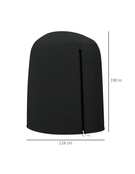 Outsunny 190 x Φ128cm Hanging Egg Chair Furniture Cover - Black