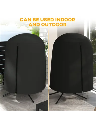 Outsunny 190 x Φ128cm Hanging Egg Chair Furniture Cover - Black