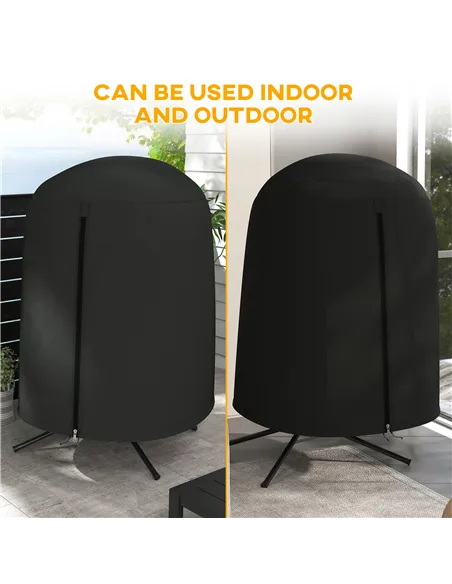 Outsunny 190 x Φ128cm Hanging Egg Chair Furniture Cover - Black