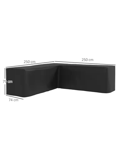 Outsunny 250 x 250cm L-Shaped Protective Furniture Cover
