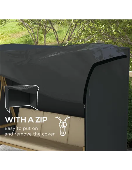Outsunny 220 x 125cm Three-Seater Swing Chair Protective Cover - Black