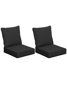 Outsunny 4 Pcs Outdoor Seat and Back Cushion Set Patio Deep Seating Chair Replacement Cushion