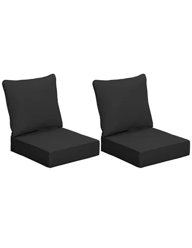 Outsunny 4 Pcs Outdoor Seat and Back Cushion Set Patio Deep Seating Chair Replacement Cushion