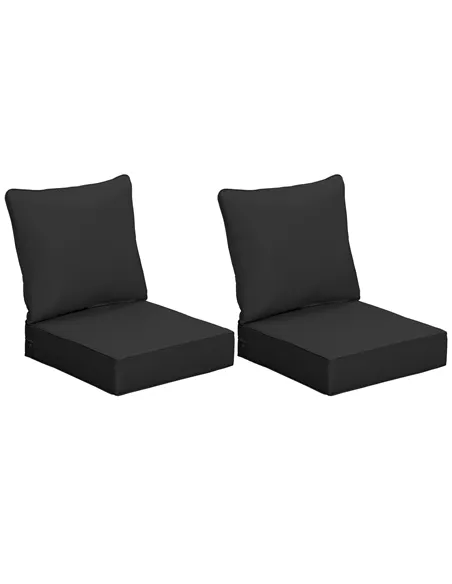 Outsunny 4 Pcs Outdoor Seat and Back Cushion Set Patio Deep Seating Chair Replacement Cushion