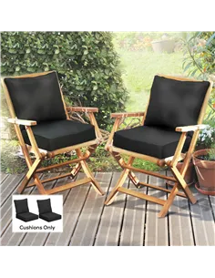 Outsunny 4 Pcs Outdoor Seat and Back Cushion Set Patio Deep Seating Chair Replacement Cushion 2