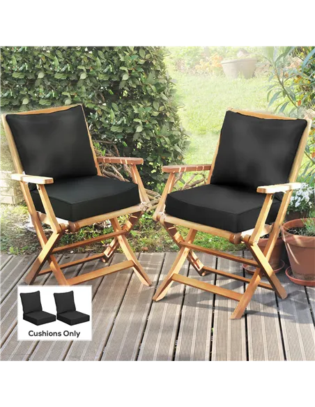 Outsunny 4 Pcs Outdoor Seat and Back Cushion Set Patio Deep Seating Chair Replacement Cushion