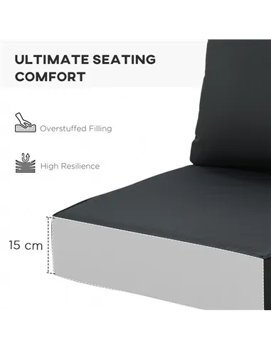 Outsunny 4 Pcs Outdoor Seat and Back Cushion Set Patio Deep Seating Chair Replacement Cushion