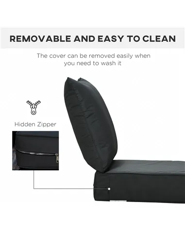 Outsunny 4 Pcs Outdoor Seat and Back Cushion Set Patio Deep Seating Chair Replacement Cushion