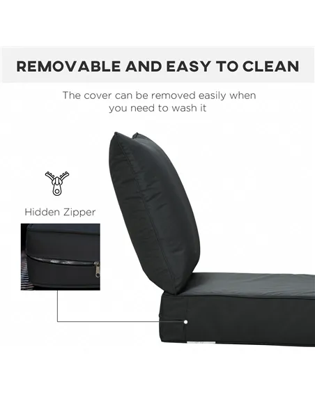 Outsunny 4 Pcs Outdoor Seat and Back Cushion Set Patio Deep Seating Chair Replacement Cushion