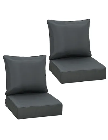 Outsunny Outdoor Seat and Back Cushion Sets, 63L x 55W x 15Dcm Olefin Patio Deep Seating Chair Fade Resistant Replacement Cushio