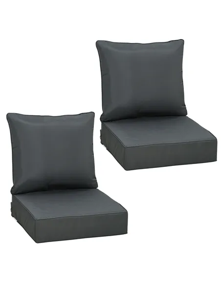 Outsunny Outdoor Seat and Back Cushion Sets, 63L x 55W x 15Dcm Olefin Patio Deep Seating Chair Fade Resistant Replacement Cushio