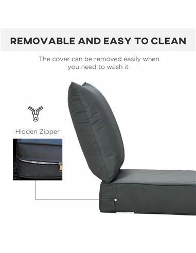 Outsunny Outdoor Seat and Back Cushion Sets, 63L x 55W x 15Dcm Olefin Patio Deep Seating Chair Fade Resistant Replacement Cushio