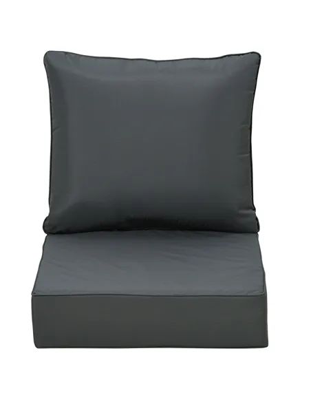 Outsunny Outdoor Seat and Back Cushion Sets, 63L x 55W x 15Dcm Olefin Patio Deep Seating Chair Fade Resistant Replacement Cushio