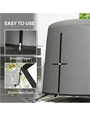 Outsunny 196 x 230 cm Hanging Egg Chair Protective Cover - Grey