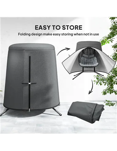 Outsunny 196 x 230 cm Hanging Egg Chair Protective Cover - Grey