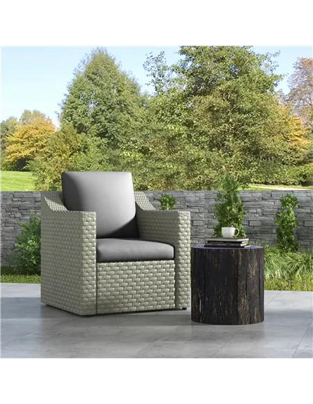 Outsunny 4 Pieces Outdoor Seat Cushions with Backrest, Fabric and PE Rattan Cover, Water Repellent Seat Pads for Chair, Swing, S