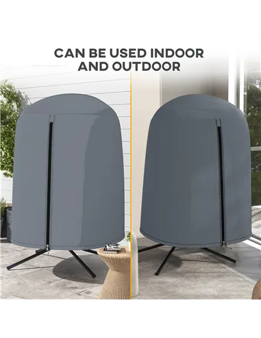 Outsunny 190 x Φ128cm Hanging Egg Chair Furniture Cover - Grey