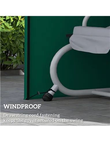 Outsunny 220 x 125cm Three-Seater Swing Chair Protective Cover - Green