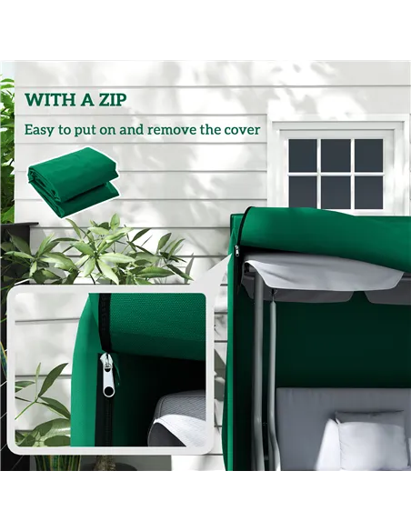Outsunny 220 x 125cm Three-Seater Swing Chair Protective Cover - Green