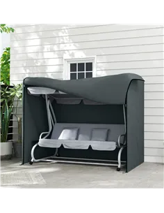 Outsunny 220 x 125cm Three-Seater Swing Chair Protective Cover - Grey 2