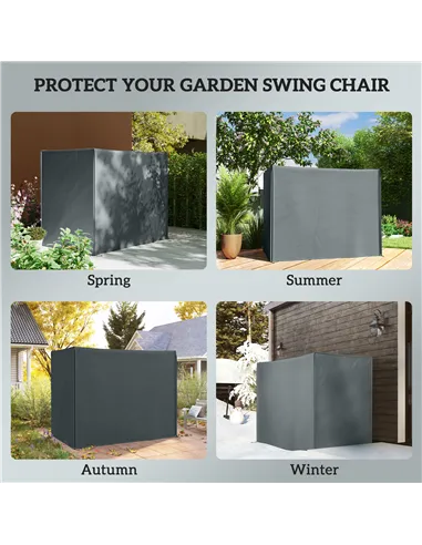 Outsunny 220 x 125cm Three-Seater Swing Chair Protective Cover - Grey
