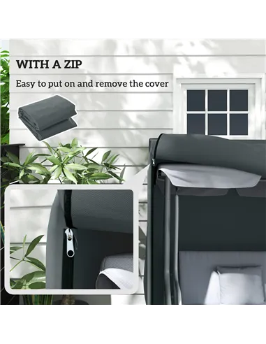 Outsunny 220 x 125cm Three-Seater Swing Chair Protective Cover - Grey