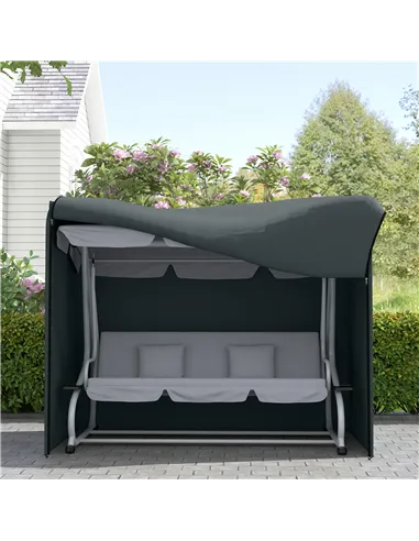 Outsunny 220 x 125cm Three-Seater Swing Chair Protective Cover - Grey
