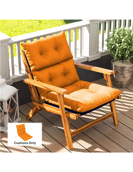Outsunny 115 x 56cm Rocking Chair Padded Seat Cushion - Orange