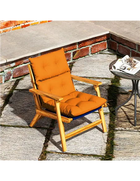 Outsunny 115 x 56cm Rocking Chair Padded Seat Cushion - Orange
