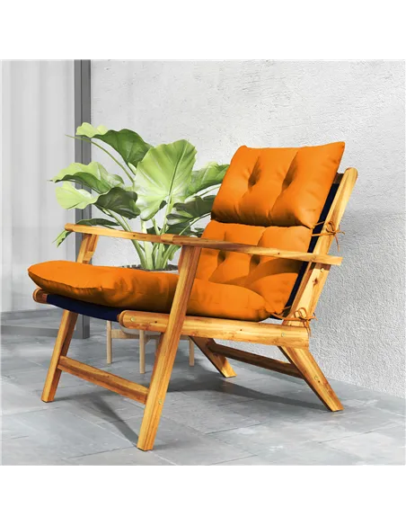 Outsunny 115 x 56cm Rocking Chair Padded Seat Cushion - Orange