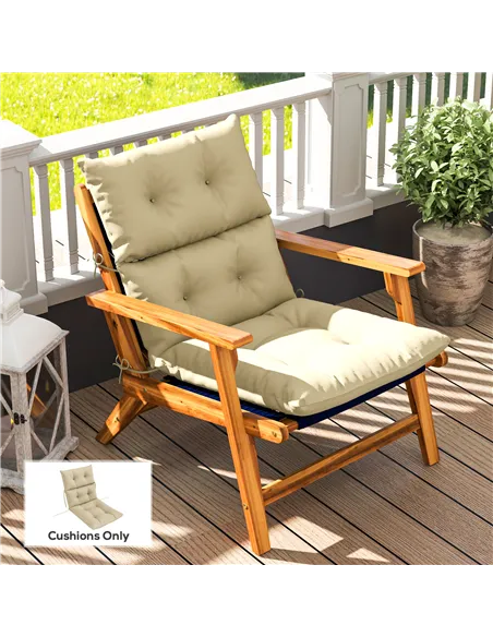 Outsunny 115 x 56cm Rocking Chair Padded Seat Cushion - Beige