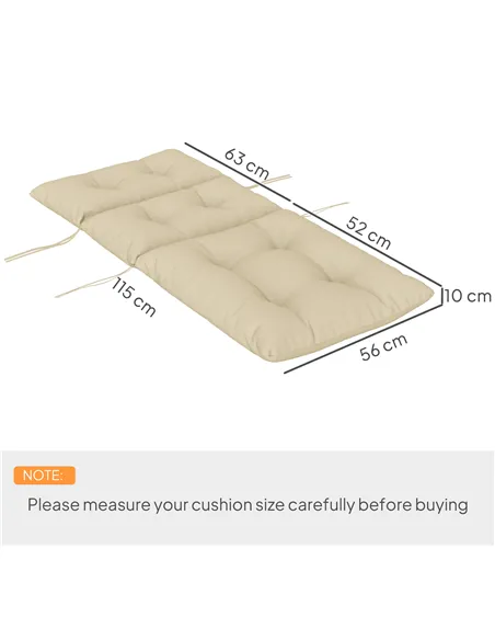 Outsunny 115 x 56cm Rocking Chair Padded Seat Cushion - Beige
