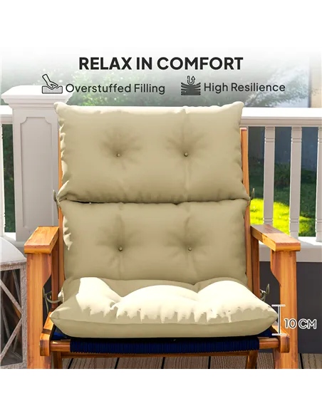 Outsunny 115 x 56cm Rocking Chair Padded Seat Cushion - Beige