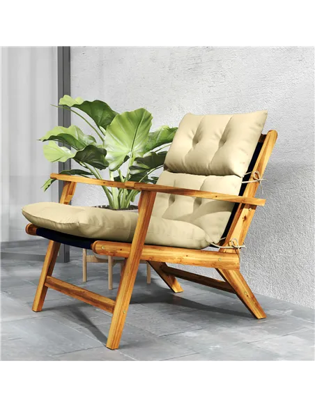 Outsunny 115 x 56cm Rocking Chair Padded Seat Cushion - Beige