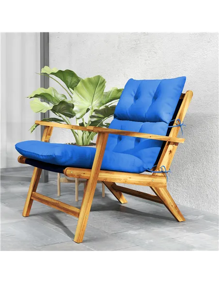 Outsunny 115 x 56cm Rocking Chair Padded Seat Cushion - Blue