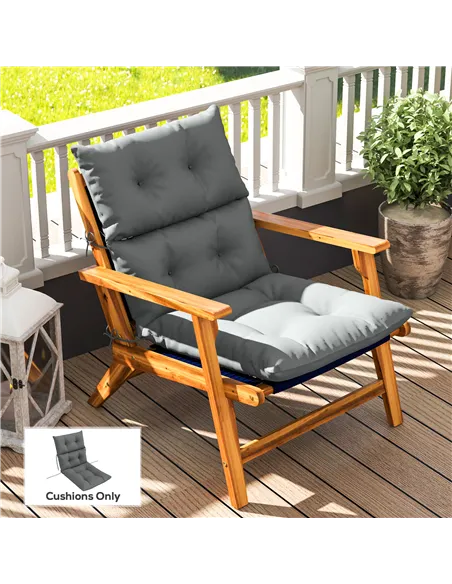Outsunny 115 x 56cm Rocking Chair Padded Seat Cushion - Light Grey