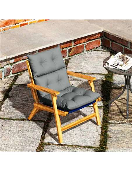 Outsunny 115 x 56cm Rocking Chair Padded Seat Cushion - Light Grey