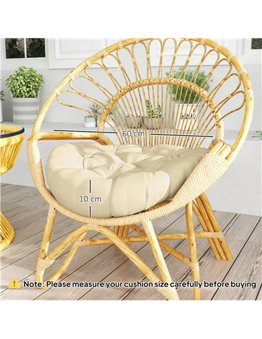 Outsunny Set of Two Φ60cm Outdoor Cushions - Beige